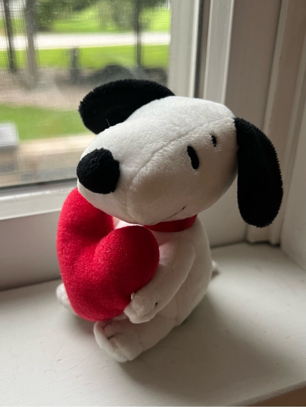 Hallmark White & Black Snoopy Plush with Red Heart